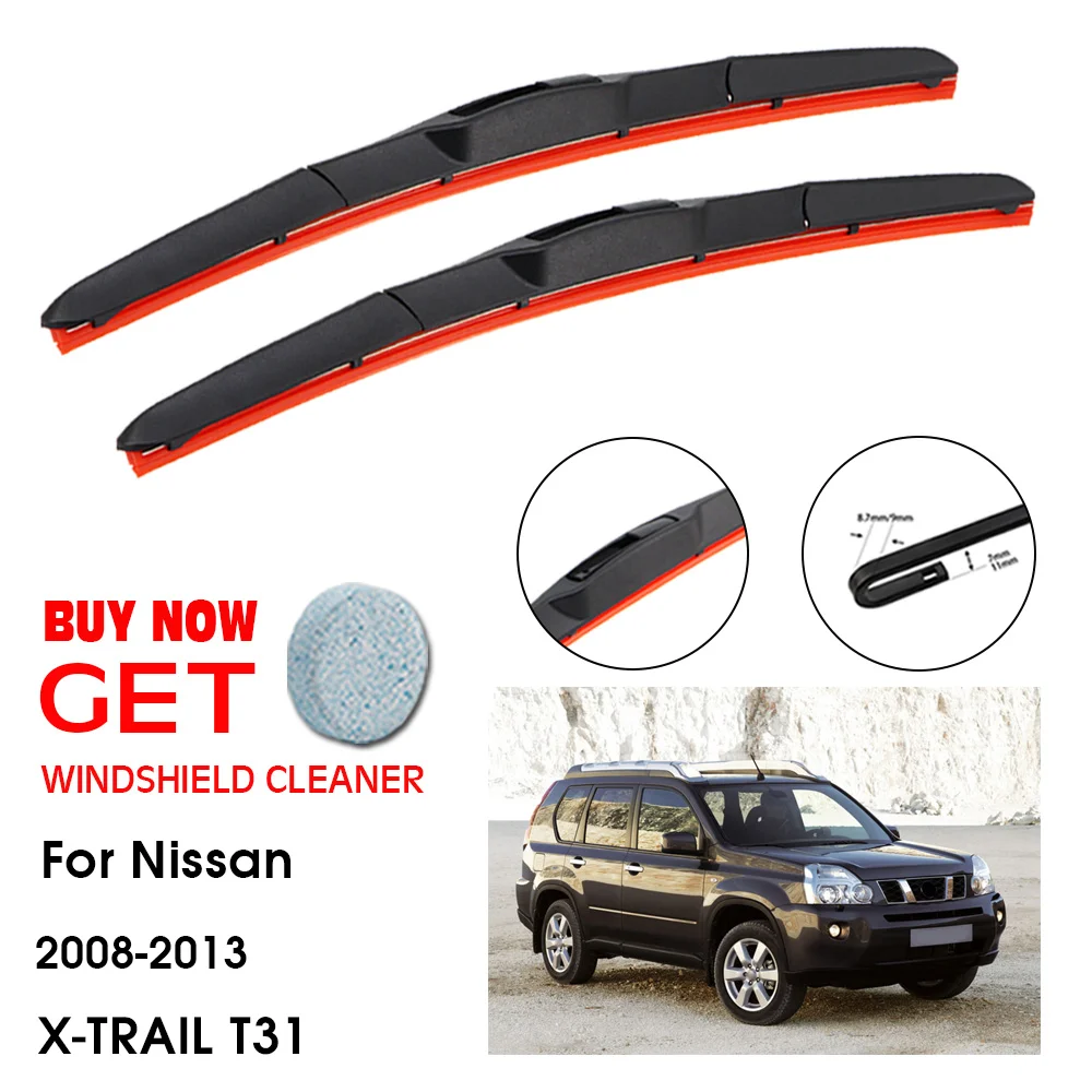 

Автомобильный стеклоочиститель для Nissan X-TRAIL T31 24 дюйма + 16 дюймов 2008-2013, передняя стеклоочиститель, лобовое стекло, стеклоочиститель из силик...