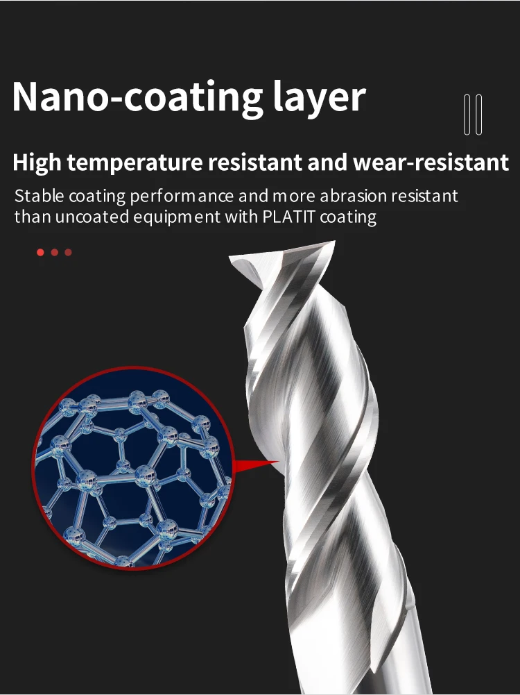 55 ° 2-Schneidiger, verlängerter Flachfräser aus Wolframkarbid für hochglänzende Bearbeitung von Aluminiumlegierungen – Detail 2