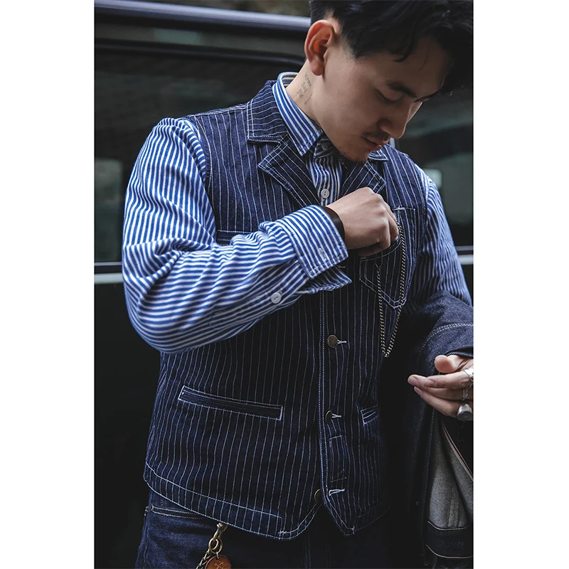 アメリ　VINTAGE VEST LAYERED DENIM JACKET Ameri vintage VEST LAYERED DENIM JACKET