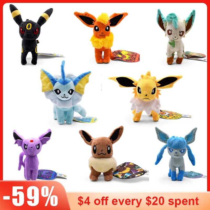 

Pokemon Umbreon Vaporeon Sylveon Flareon Jolteon Eevee Plush Toys All Star Collection Stuffed Toy Doll Children Kids Toys Gifts