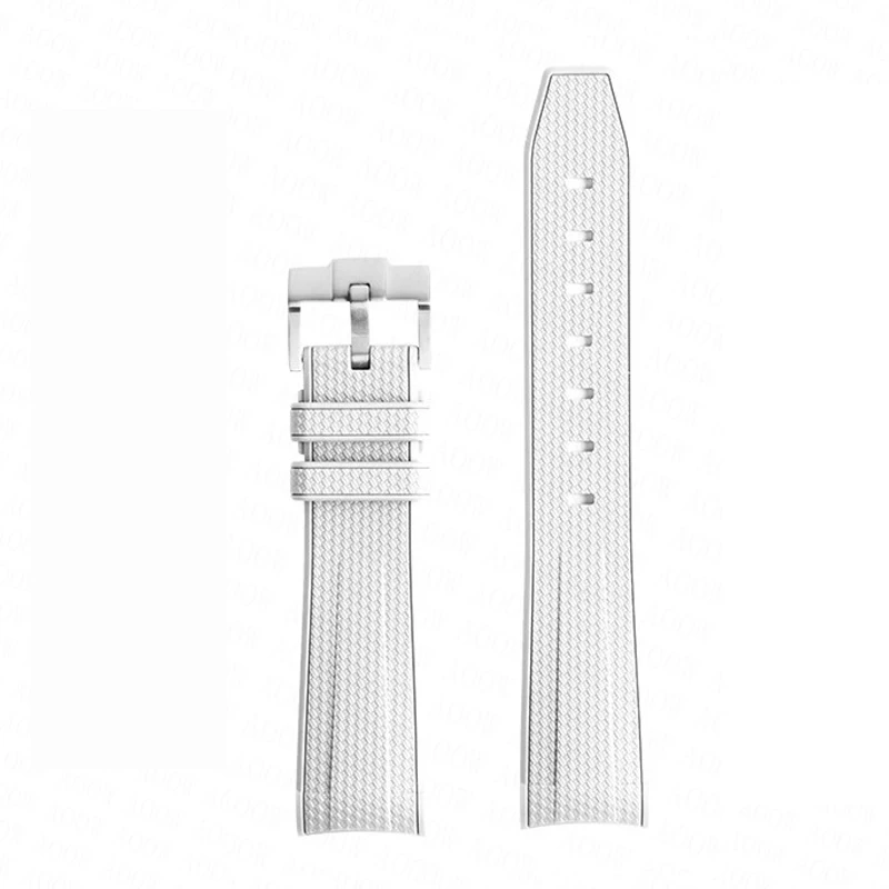 Premium 20mm Rubber Silicone Watch Band with Curved End Design