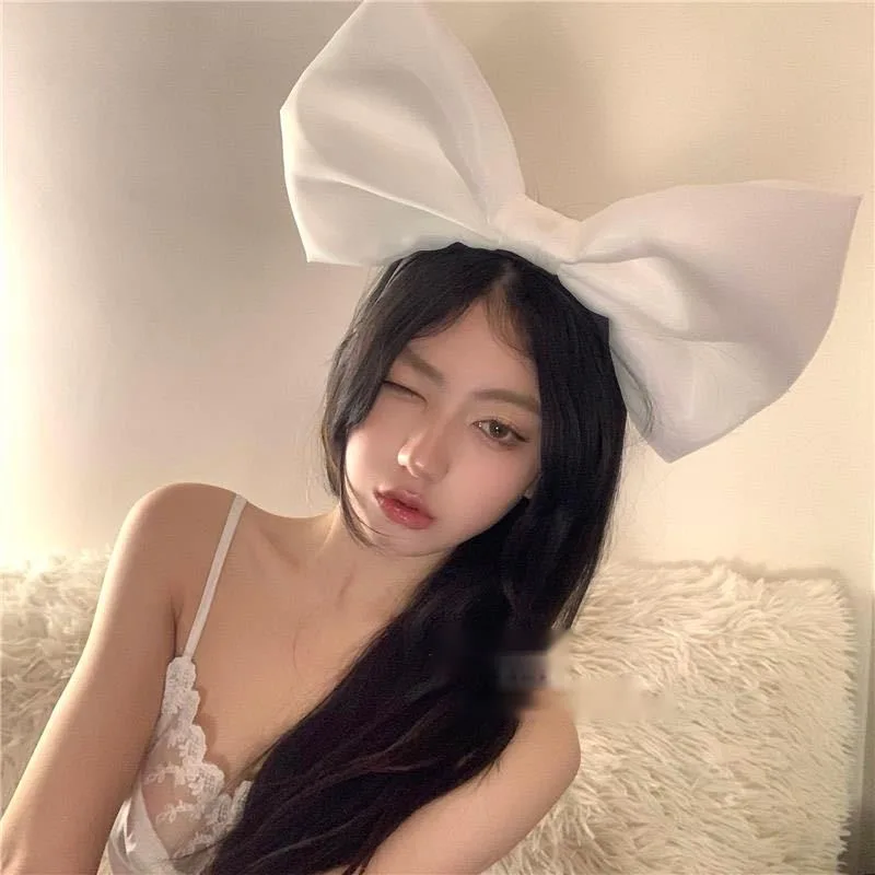 15PCS New Super Large 3D Bow Fabric Hair Hoop Sweet and Cute Hair Clip Photo Exaggerated Head Hoop Show Small Face