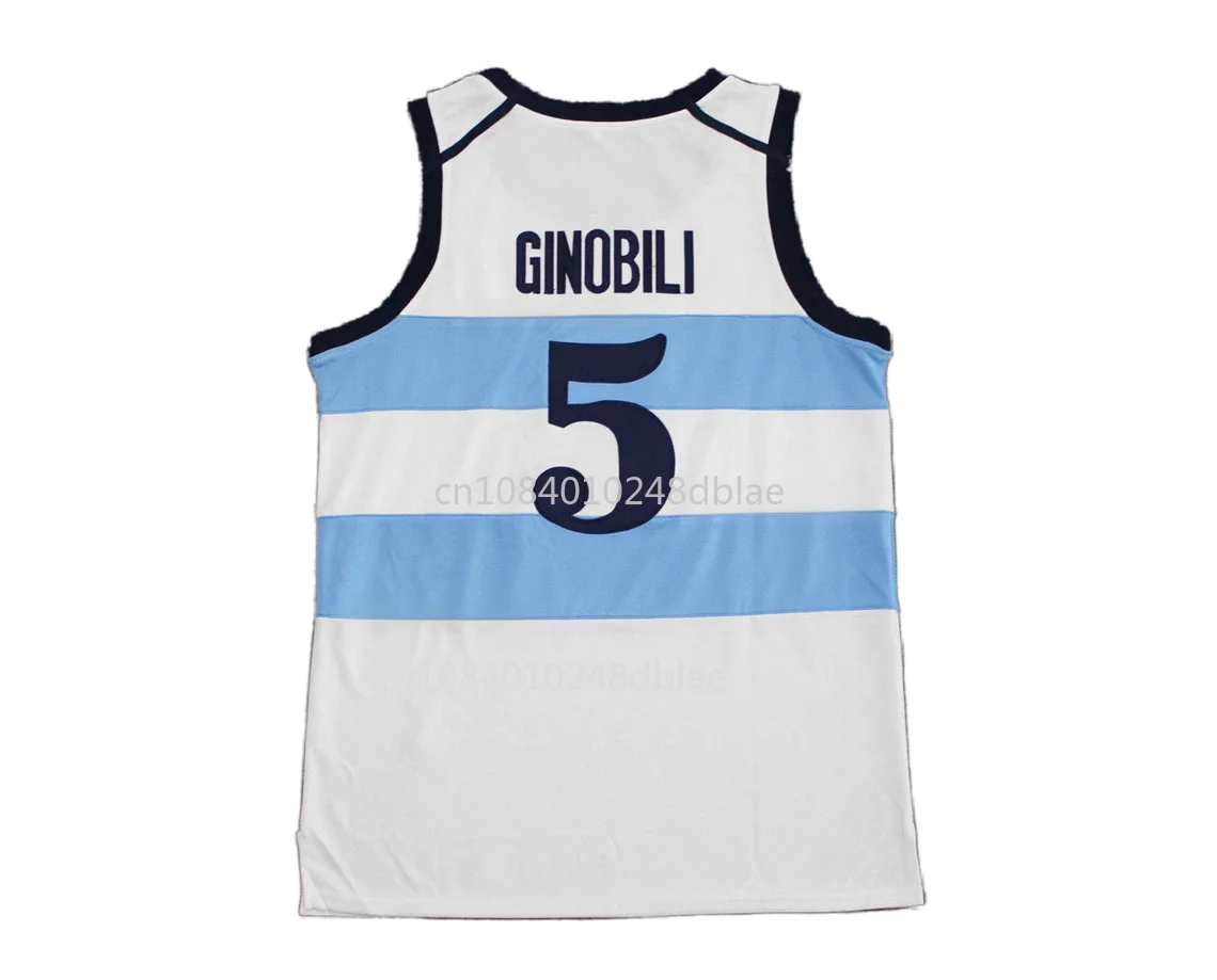 Manu Ginobili #5 Team Argentina Basketball Jerseys Embroidery Youth Kids Adult Any Size And Name
