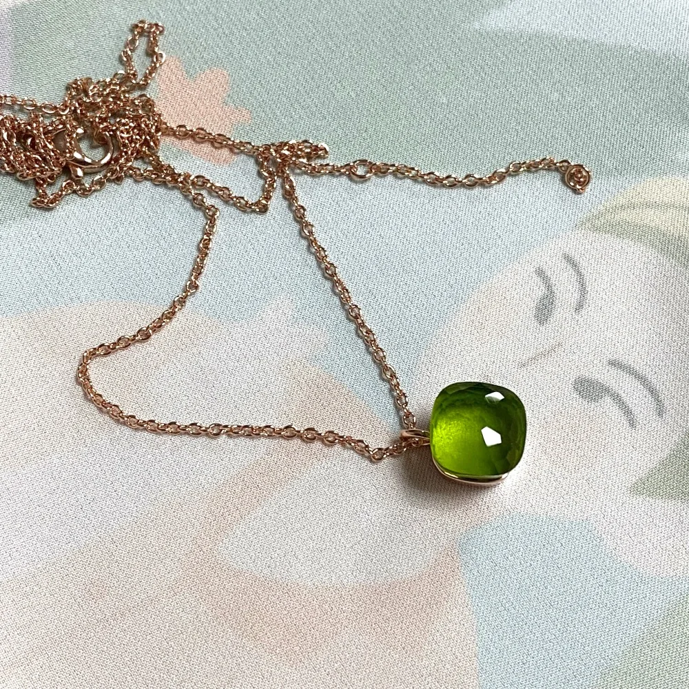 10.6mm Classic Nudo Necklace Fashion Jewelry Crystal Pendant Candy Style Colorful Crystal Pendant Necklace Gold Plated