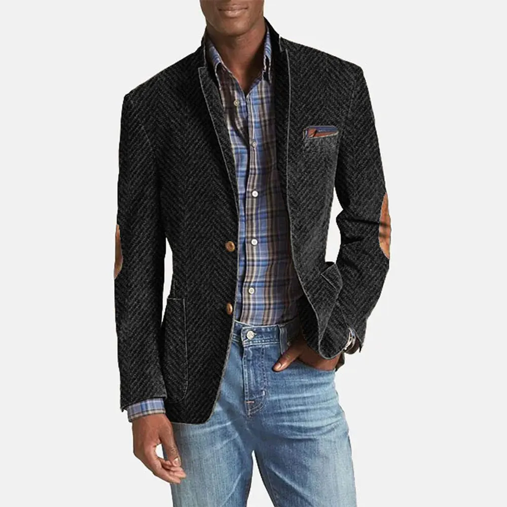 

2024 Fashion Men's Blazer Embroidery Mesh Patchwork Lapel Long Sleeve Patchwork Notch Lapel Single Breasted Pockets Blazer