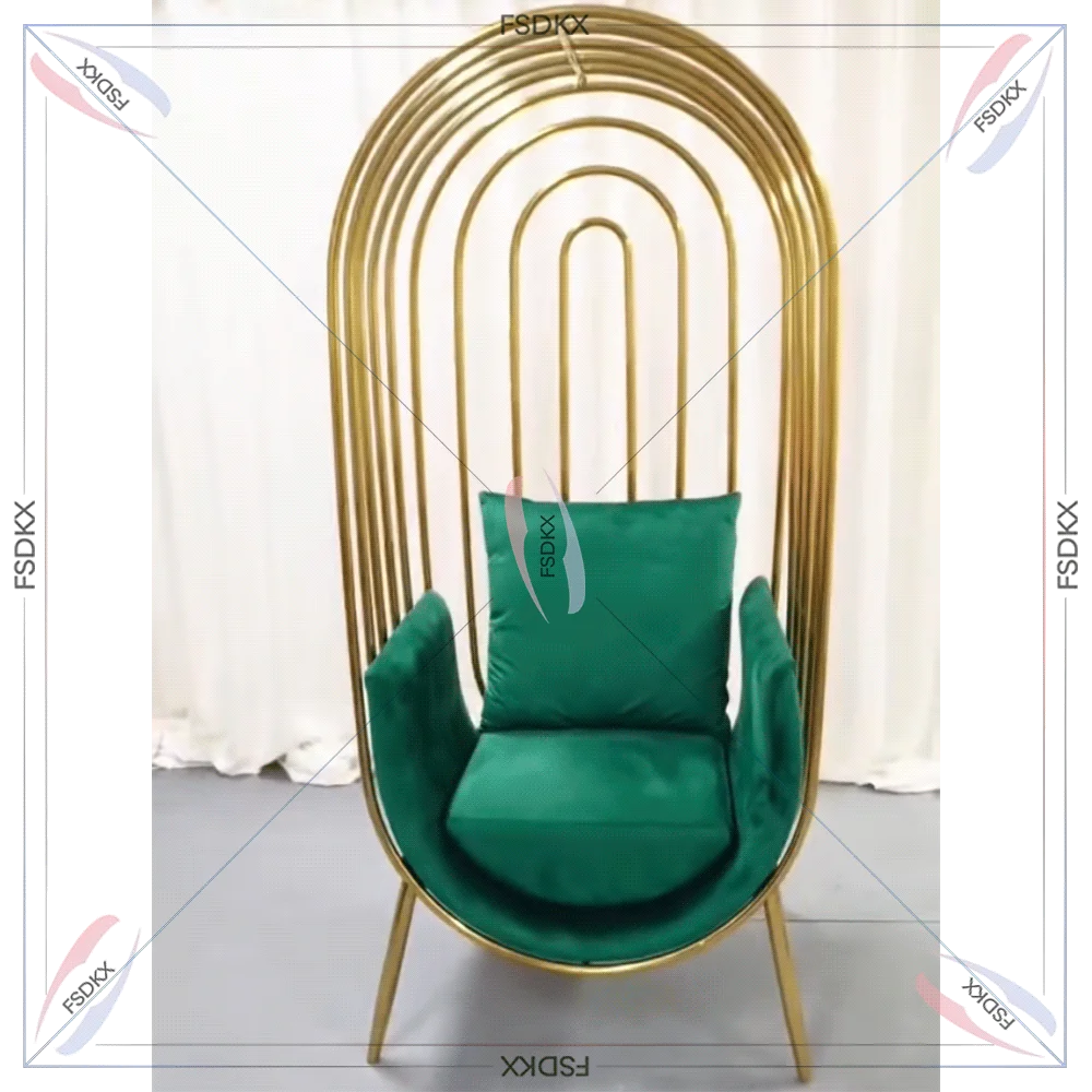 Royal rose gold stainless steel birdcage throne chair for events