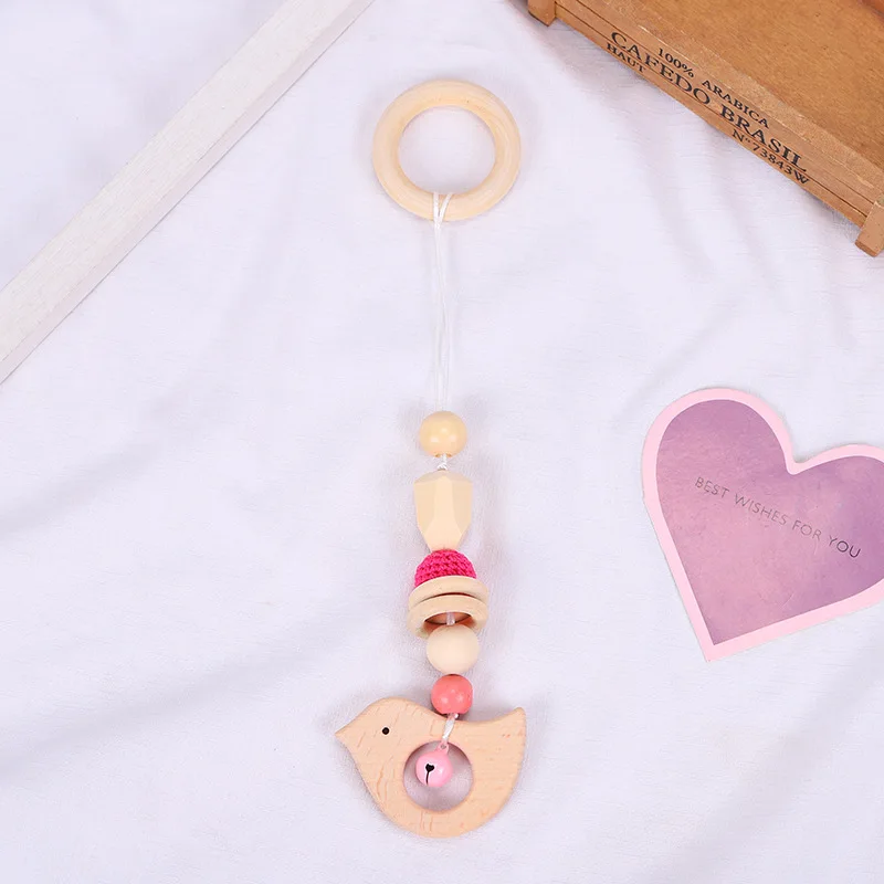 Nordic Style Baby Gym Play Frame Wooden Infant Nursery Sensory Ring-Pull Toy Teething Nursing Rattle Toys Gifts Infant Room Deco
