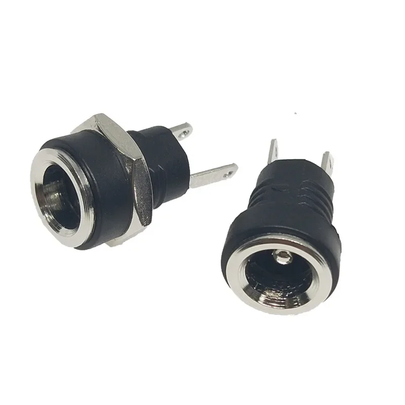 

1/10PCS DC Power Supply Jack Socket Female Panel Mount Connector 2-Pin 5.5 X 2.1mm Plug Adapter 2 Terminal Types 3A 12v