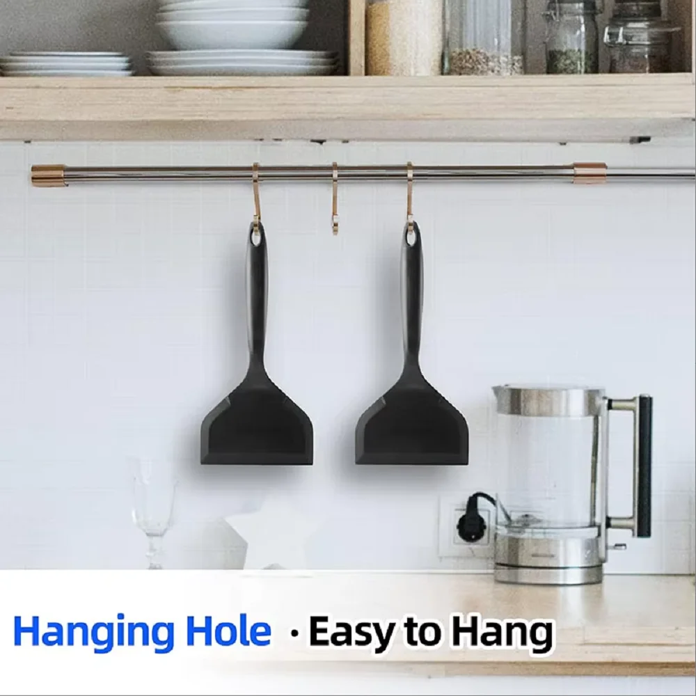Description Picture 5 of itemSilicone Spatula Pancakes Shovel Omelette Spatula Turner for Eggs Fish Pancake Non Stick Wide Soft Pizza Shovel Kitchen Scraper