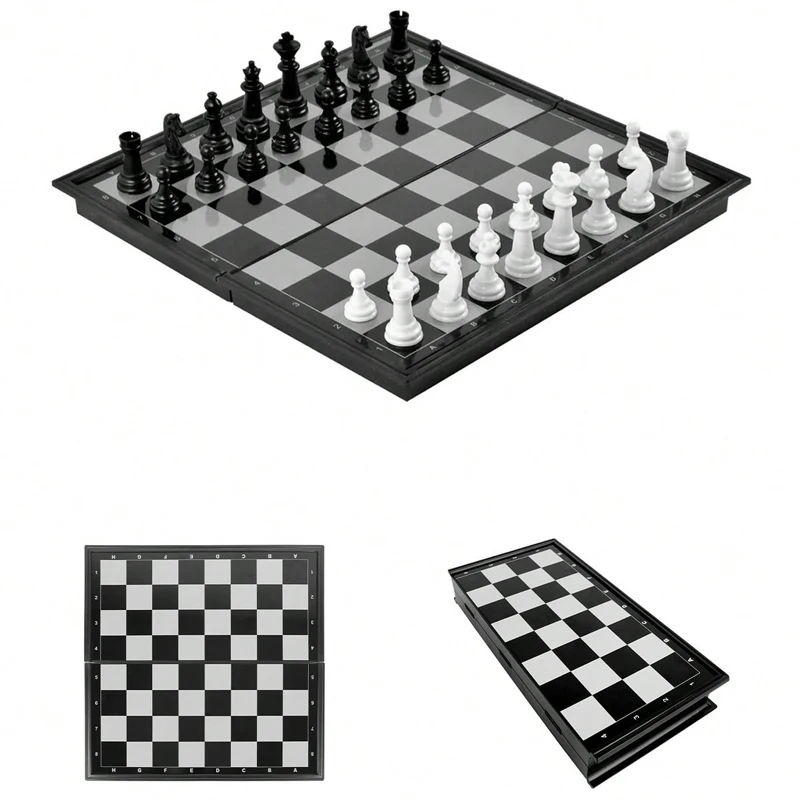 Magnetic Chess Set Magnetic PVC Chess Set Felted Game Board 27cm*27cm Interior Storage Adult Kids Gift Family Game Chess Board