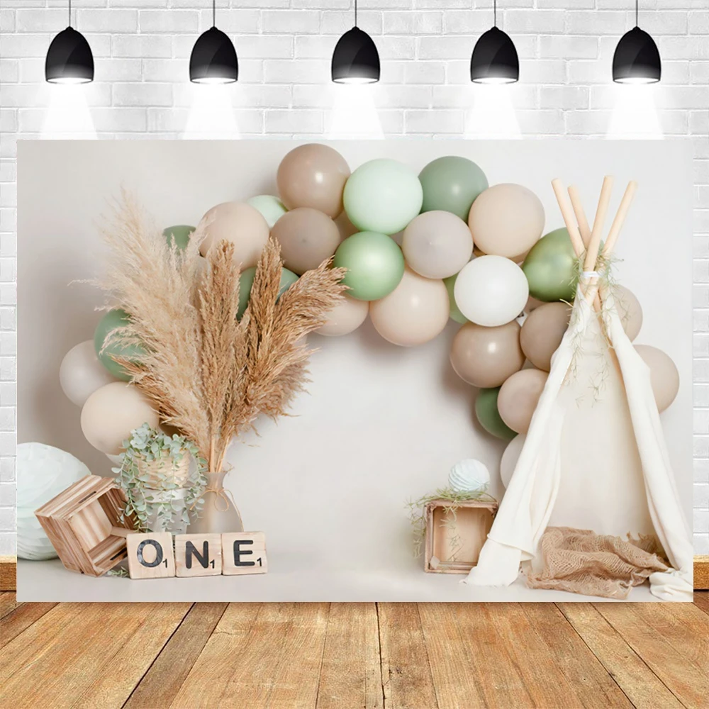 Photo Backdrop Baby First Birthday for Photography Balloon Cake Smash Party Decor Baby Shower Photographic Background Photo Studio