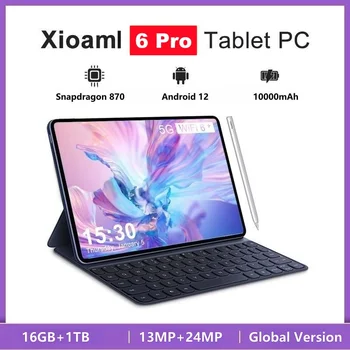 2024 NEW Pad 6 Pro Android Tablet PC Android 12 11 Inch 16GB 1T 5G Dual SIM Phone Call GPS Bluetooth WiFi Google Tablette PC Mi 1