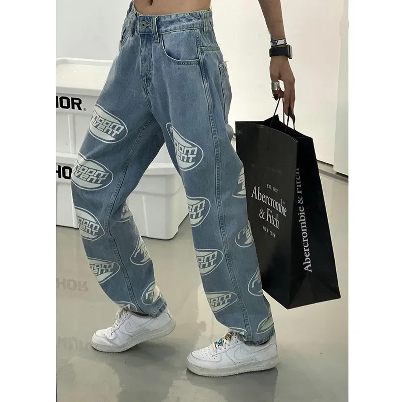 

2021 new retro jeans women trousers women loose street clothes letter printing high street Harajuku Y2K fashion trend jeans B214