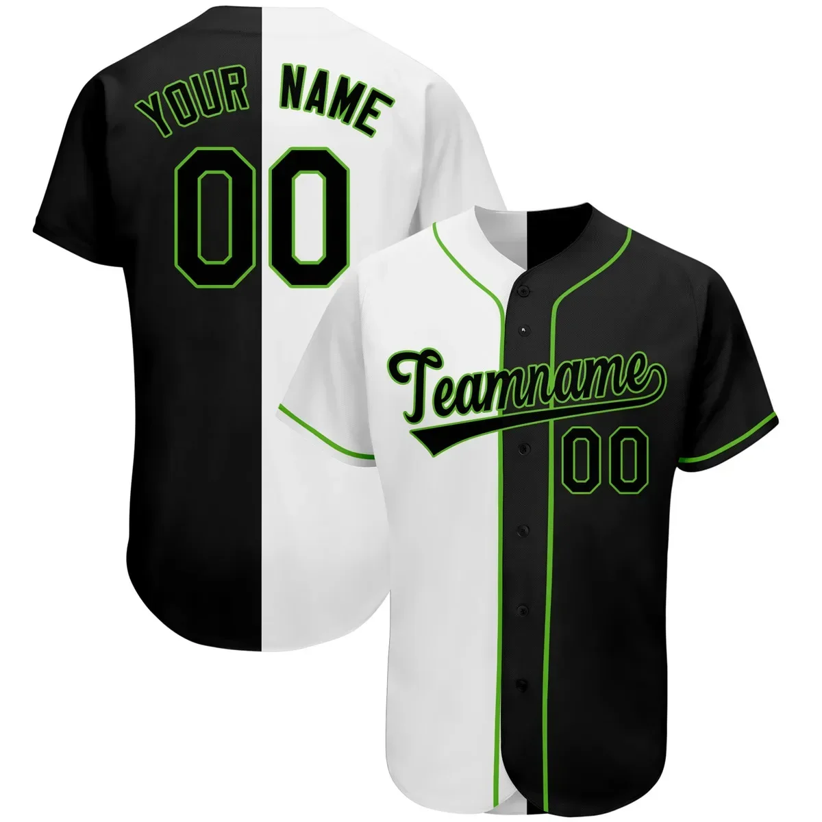 Baseball Jersey Print Team Name and Number Breathable Button-Up Casuall Soft Sportswear for Adults/Kids Any Colour