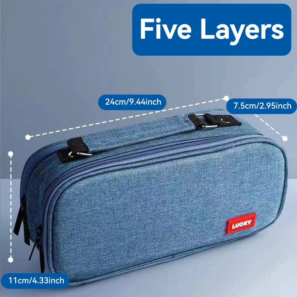 Pen Storage Bag Pencil Case 4 Layer Large Capacity Cosmetic Study Supplies Simple Student Stationary Boxes pen storage bag