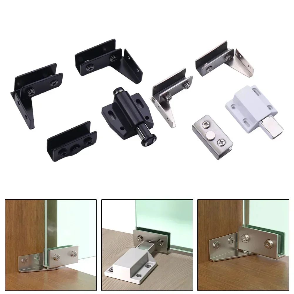 Stainless Steel Glass Door Hinge Glass Clamp Double Head Magnetic Catch Display Cabinet Hinge For 5-8mm Furniture Hardware cabinet door hinges furniture hinge cabinet hinges stainless steel door hinges