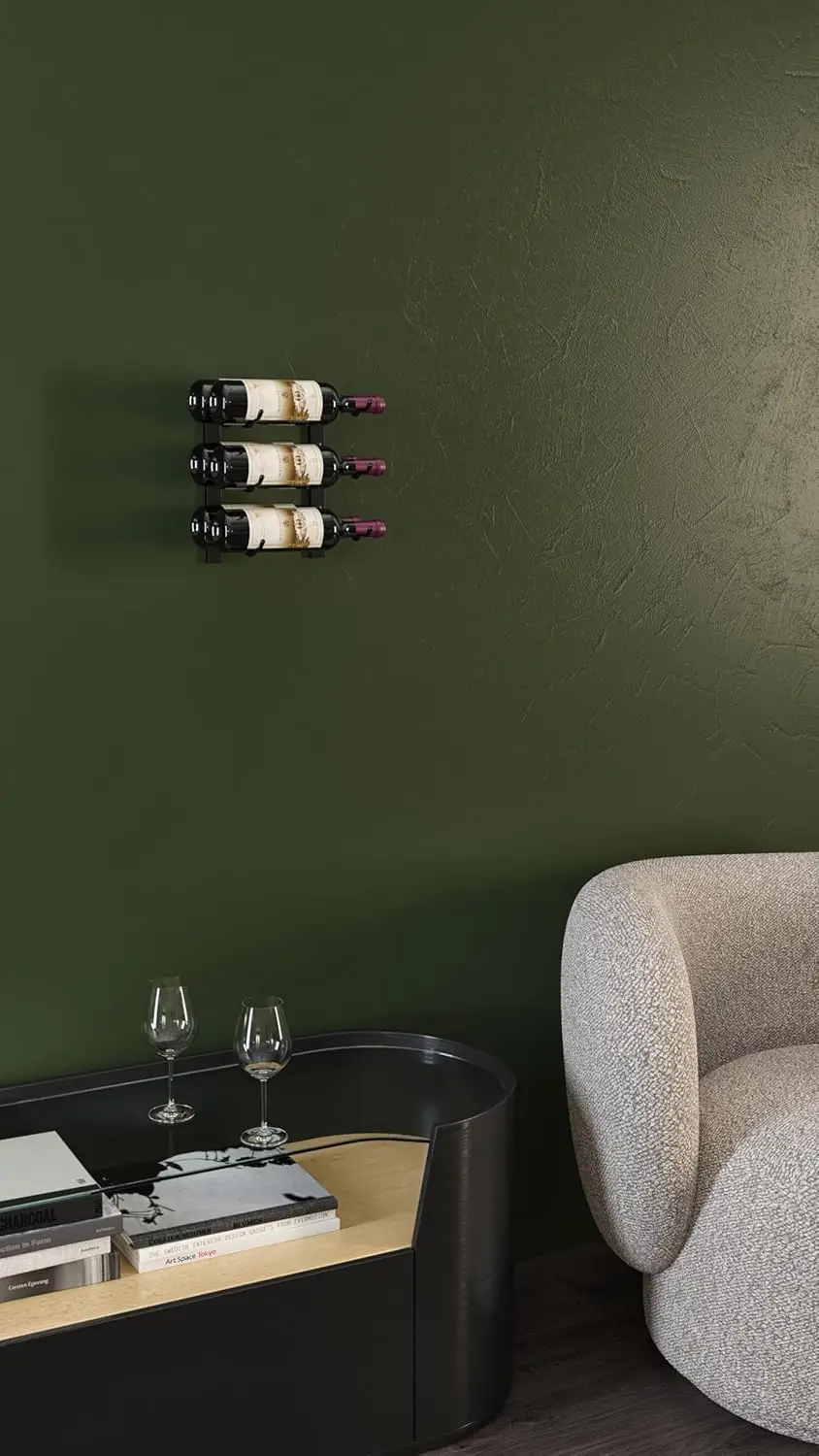 Wine Rack 1-6 Bottle Wall Mounted Wine Rack (Matte Black) Stylish Modern Wine Storage with Label Forward Design