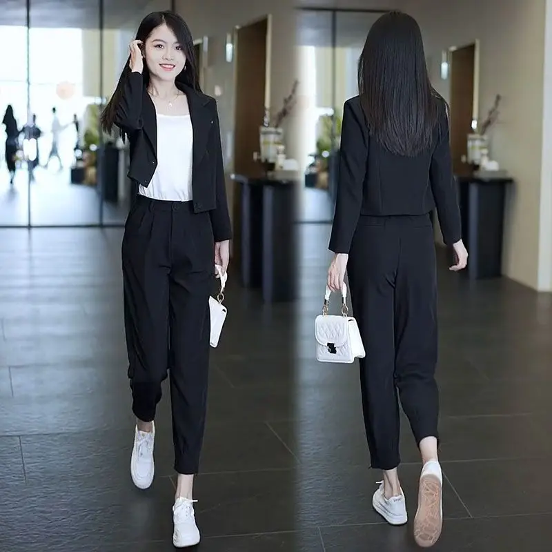 Bulk-buy Ladies Suit Suit Pencil Pants Casual Suit Suit Female Spring and  Summer Thin Three-Piece British Style Korean Style Small Fragrance Fashion  price comparison