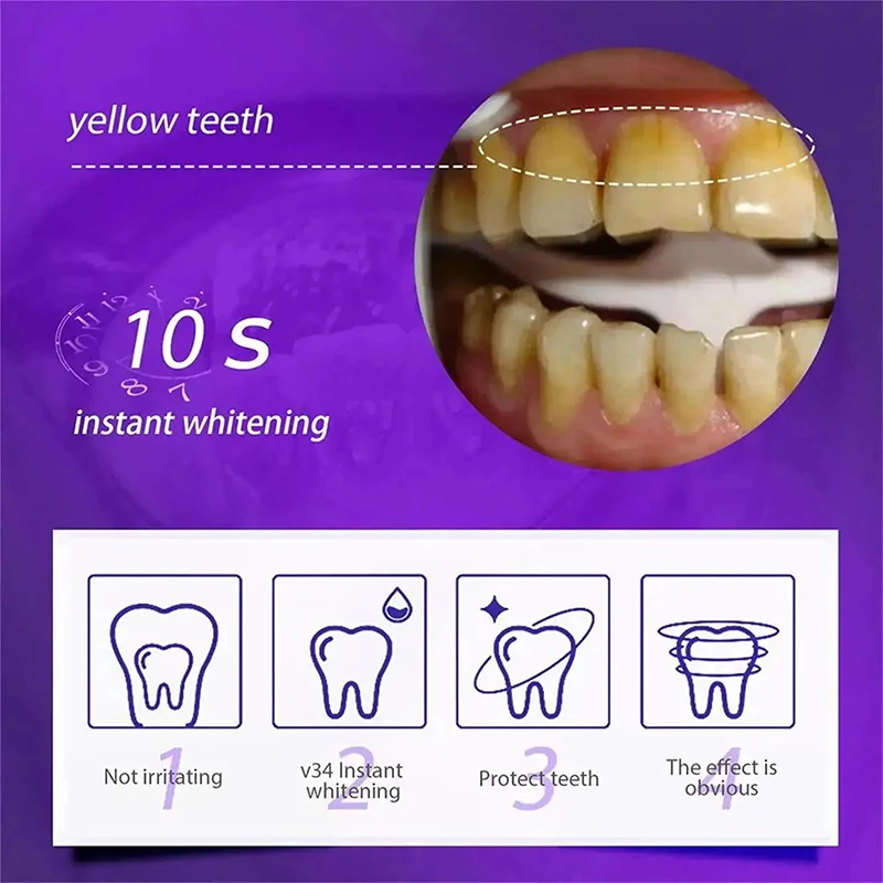 V34 Teeth Whitening Toothpaste 5d Tooth Brightening Oral Hygiene Cleaning Dental Bleaching Tools Fresh Breath Dentistry Care teeth whitening product,teeth whitening essence,teeth health product