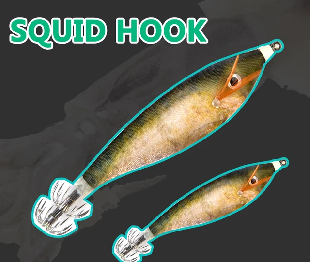 FTK Fishing Lure 2PCS/LOT 9cm-16g Squid Baits Squid Hook Jigging Wood  Shrimp Octopus Cuttlefish Bait Luminous Wobblers - AliExpress