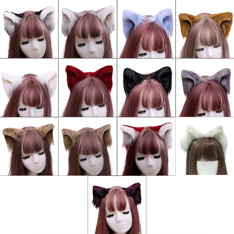 Animal Ears Hair Clips Hairpins for Cat Cosplay Anime Wolf Halloween Party Costume hair accessories