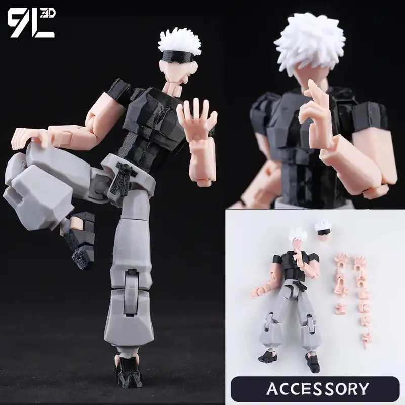 9L3D Printed Anime Jujutsu Kaisen Sukuna Yuji Yuta Satoru Gojo Lucky Dummy 13 Movable Shapeshift Action Figures Mannequin Toys - Image 30