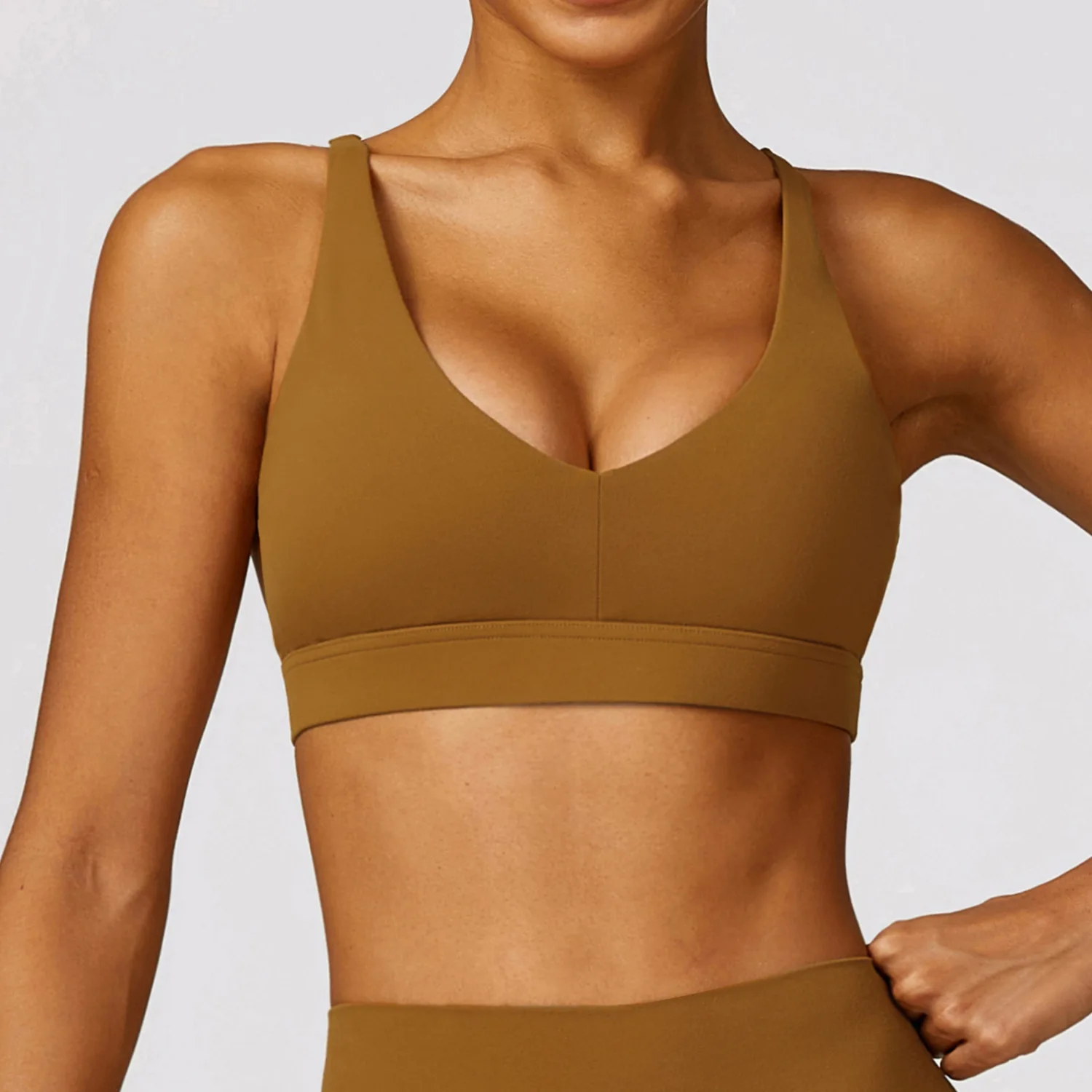 Women Sports Bra Cross Strap Push Up Crop Top for Yoga Gym