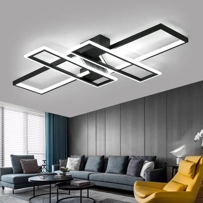 

New Modern Led Chandeliers For Living Dining Room Bedroom Nordic Aluminum White/Black Ceiling Light 85V-260V