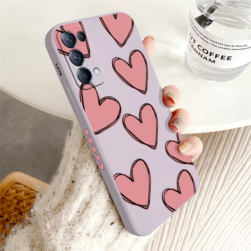 Fashion Love Heart Matte Silicone Case Cover - Elegant Liquid Protection