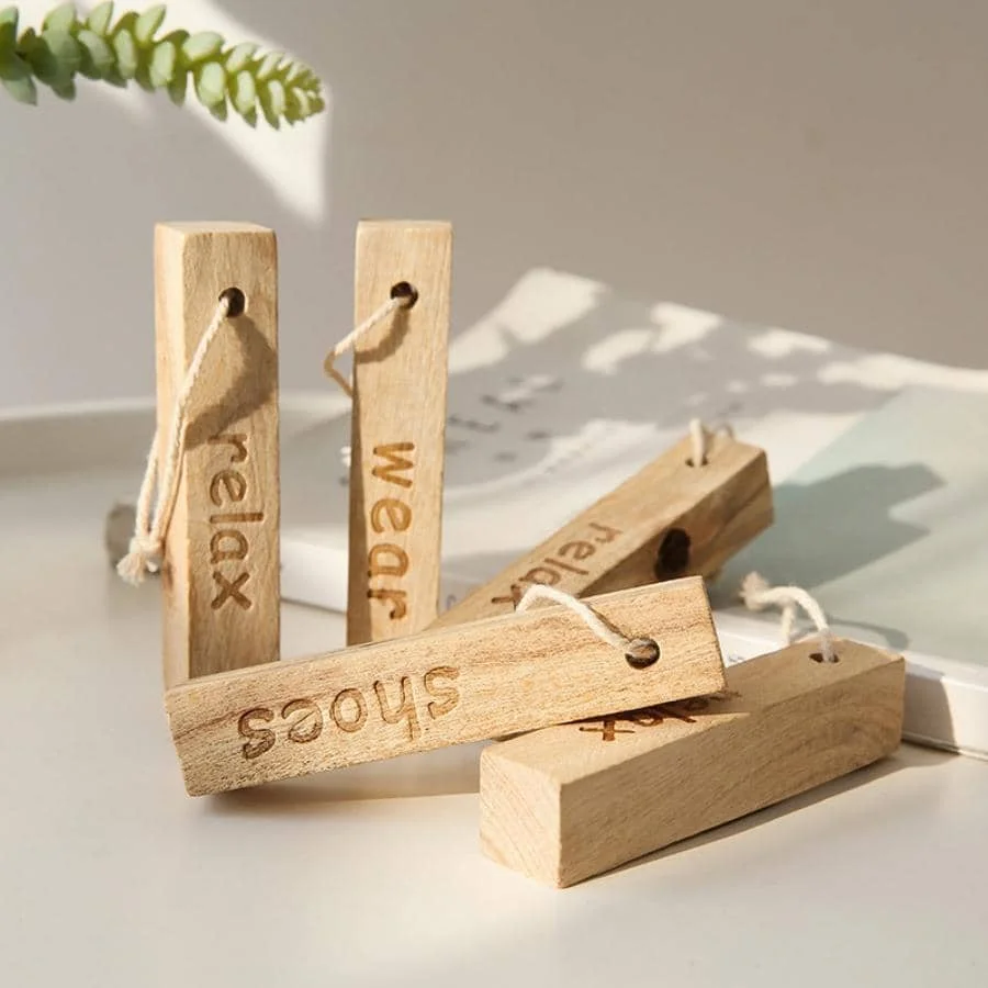 Wardrobe Camphor Wood Strips 5pcs anti mold insect proof moisture-proof deodorizing Indoor natural hygienic wood strips