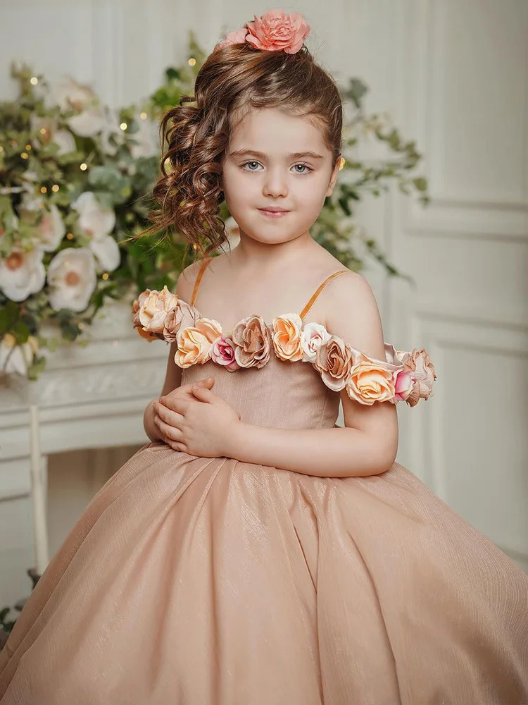 

Children Evening Dresses for Girls 1 Years Kids Birthday Party Luxury 2024 Fluffy Ball Gown Wedding Prom Formal Lace Dress