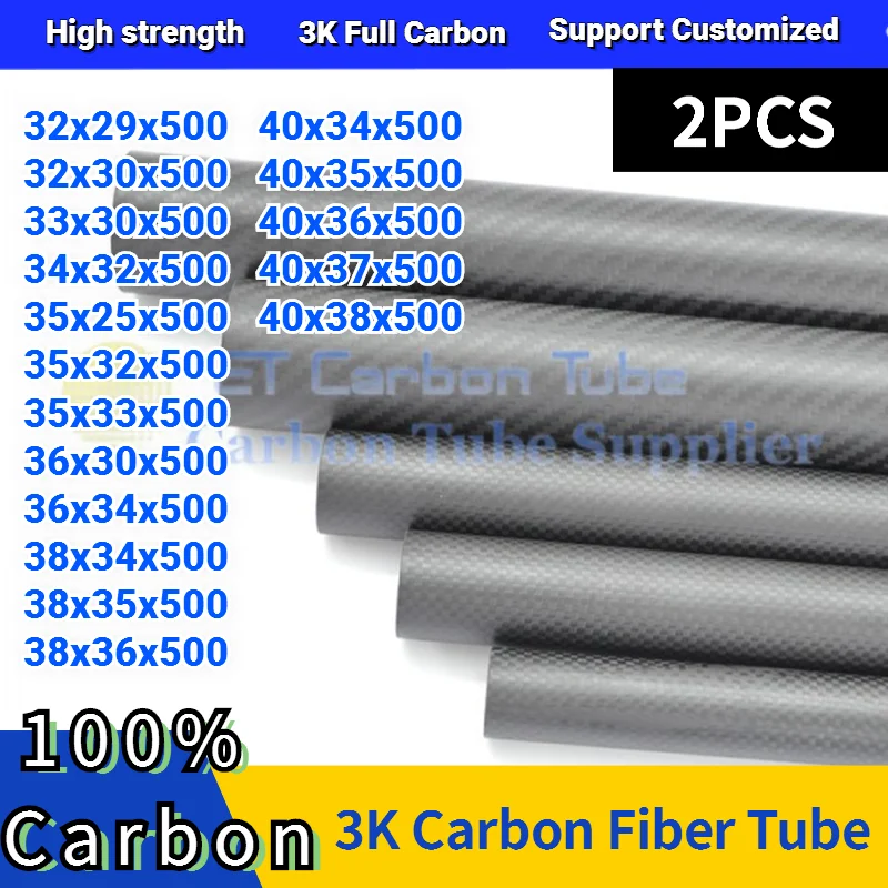 Tube En Fibre De Carbone 3K - Diamètre 5 à 10 Mm - Longueur 500 Mm - Pour Projets DIY, Modélisme