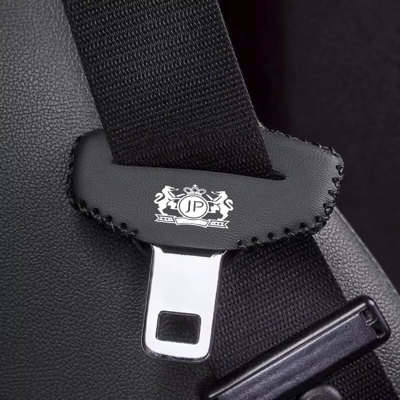 2pcs PU Leather Car Seat Belt Buckle Clip Cover Protector Anti-Scratch Case For VIP JP JUNCTION PRODUCE