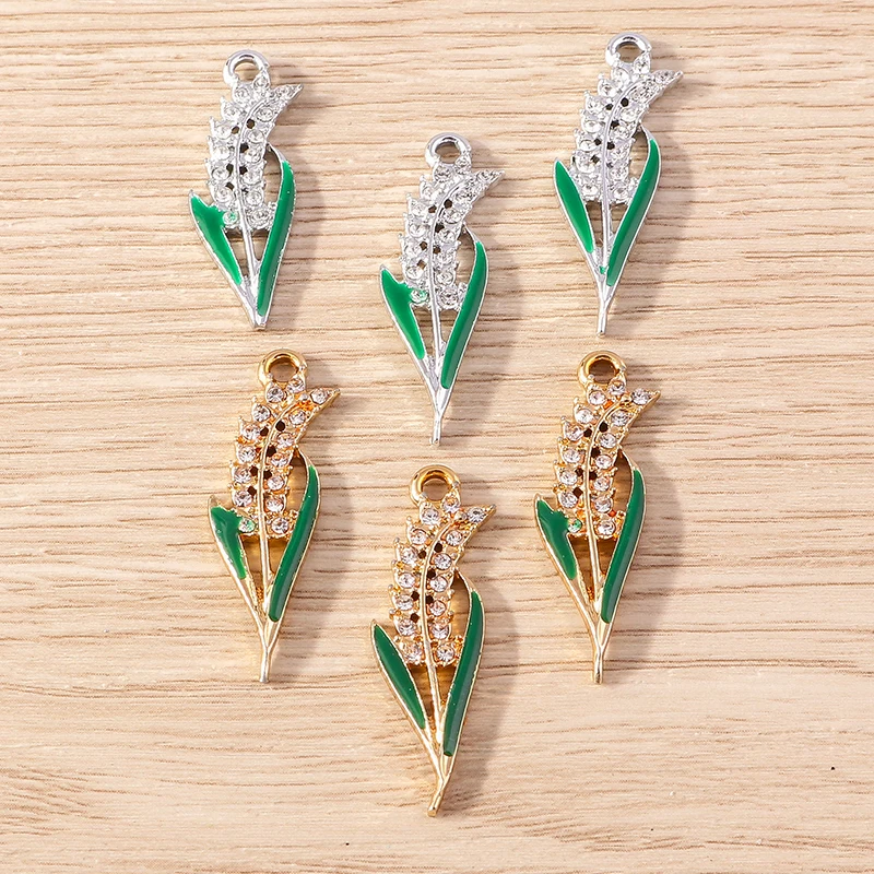 10 Stück 9x30mm Zarte Kristall-Weizen-Reis-Anhänger für Schmuckherstellung, Ohrringe, Halsketten, Schlüsselanhänger, DIY-Bastelzubehör