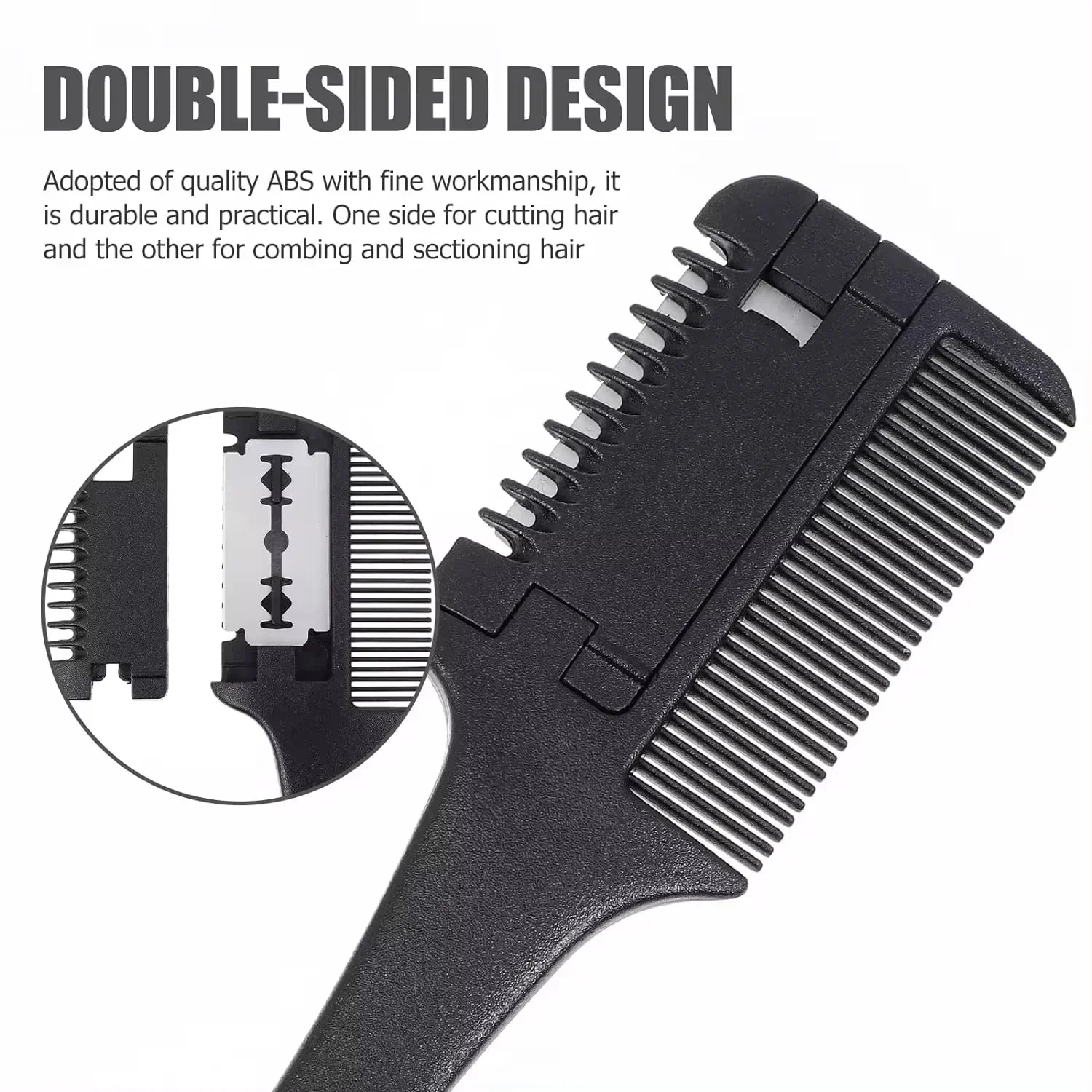 Thinning Comb Old-fashioned Clipper Hair Portable Hair Stainless Steel Double Edge Blade Salon Home Use Self Cutting Bang Tools