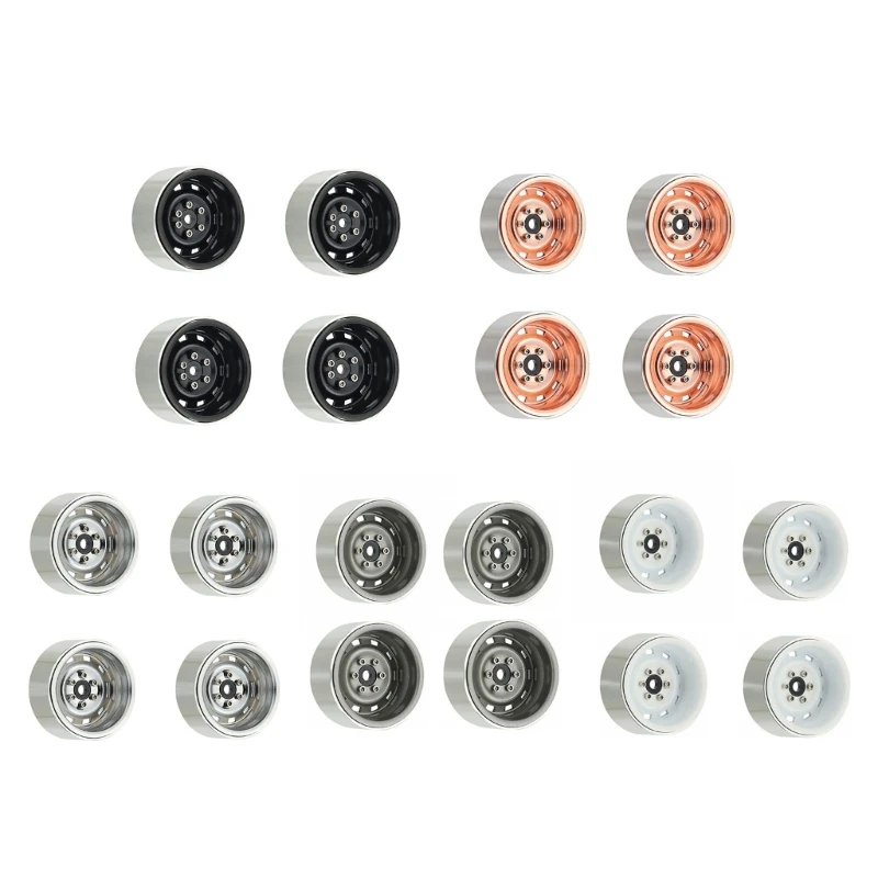 

4pcs/set Remote Vehicle 1.9in Wheel Rims 1/10 Scale Metal Wheel Rims for Remote Control Climbing Truck Car Upgrade Dropship