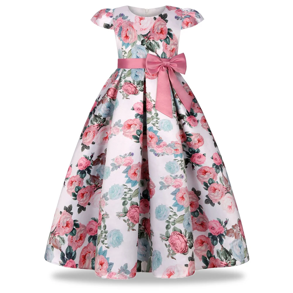 Kids Dresses Girls Lace Dress Embroidered Gown Princess Clothes Children Formal Evening Party Flower Girls Wedding Vestidois