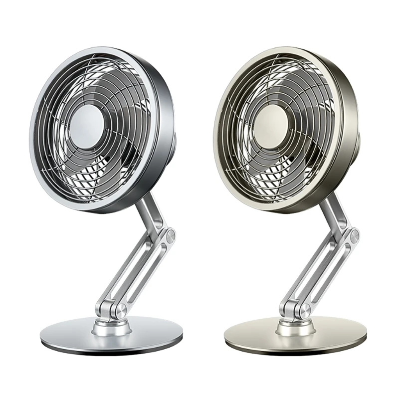 

Small Metal Cooling Fan 5V 4W 3Speed Adjustable Height 360°Rotate Desk Fan