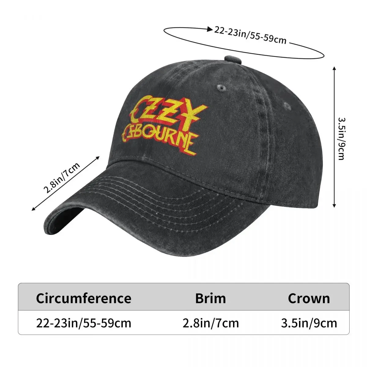 Ozzy Osbourne Denim Baseball Cap Pop Band Unisex Trucker Hat Summer Fashion Rock Adjustable Baseball Caps