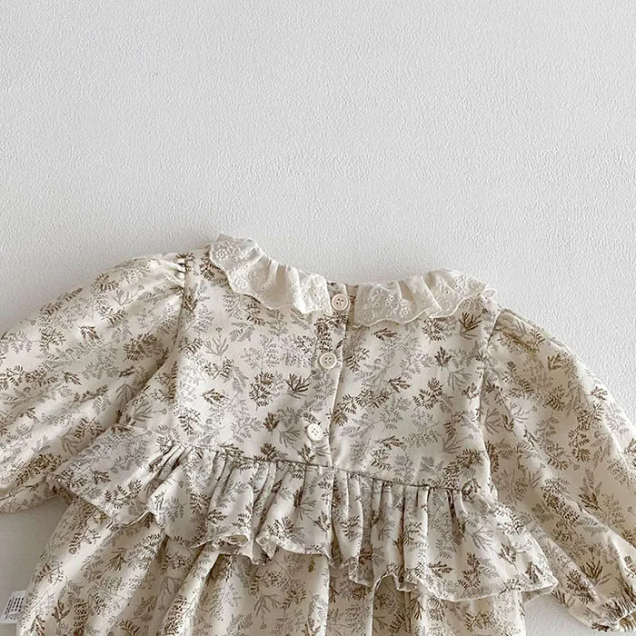 Description Picture 5 of item2025 New Autumn Korean Style Climbing Suit Long Sleeved Cotton Printed Newborn Baby Girls Bodysuits 0-24M Baby Girl Clothing