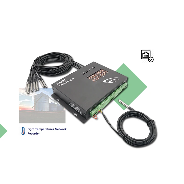 

Multipoint Temperature Ethernet Sensor Data Logger Iot with On-Board Numeric LED Display