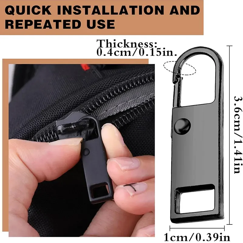 Zipper Pullers 5/10Pcs Replacement Instant Zipper Tab Repair Zippers Handle Mend Fixer Buckle for Suitcase Sewing Craft