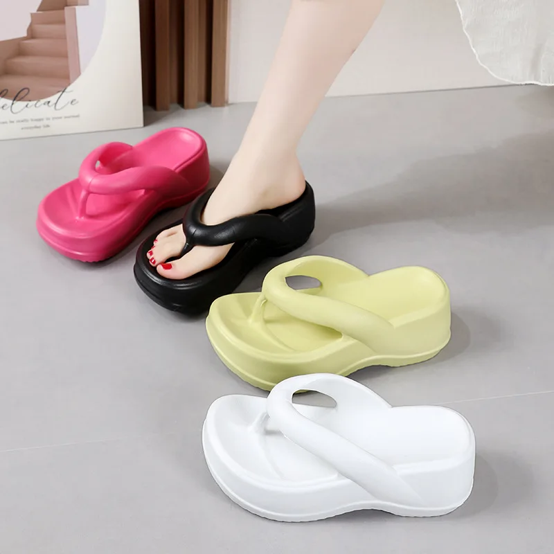 Kidmi Fashion Women Flat Flip-flops Summer Platform Flip-flops Outdoor EVA Beach Slides Casual Women Sandals House Garden Shoes 2