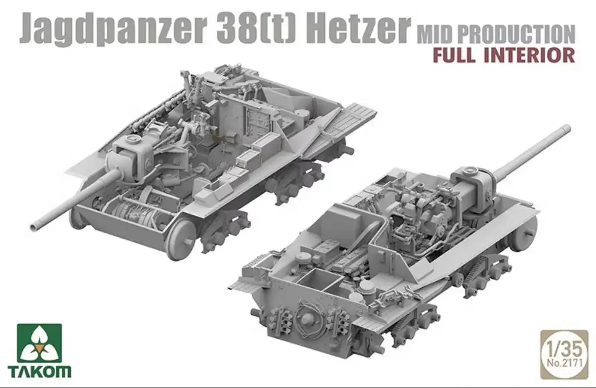 TAKOM 2171 1/35 Scale Jagdpanzer 38(t) Hetzer Mid Production w/Full  Interion Model, image size:1196x778