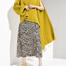 [Eam] amarelo assimétrico tamanho grande tricô camisola poncho solto gola alta manga longa moda feminina primavera autmn 2022 wb519