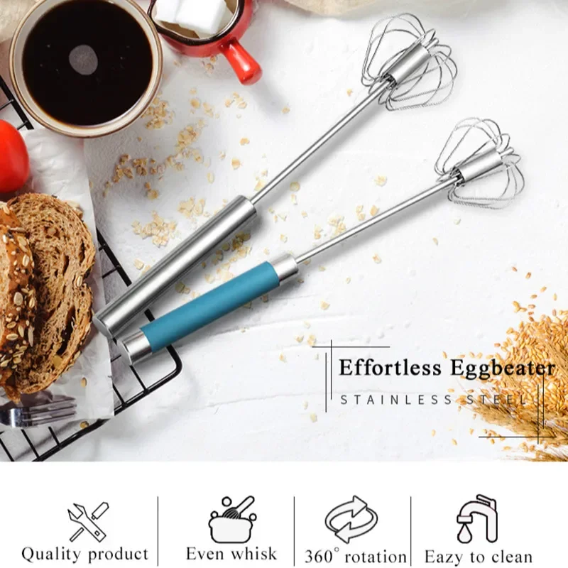 Semi-automatic Egg Beater Egg Whisk Manual Hand Mixer Self Turning Cream Utensils Whisk Manual Mixer Kitchen Gadgets