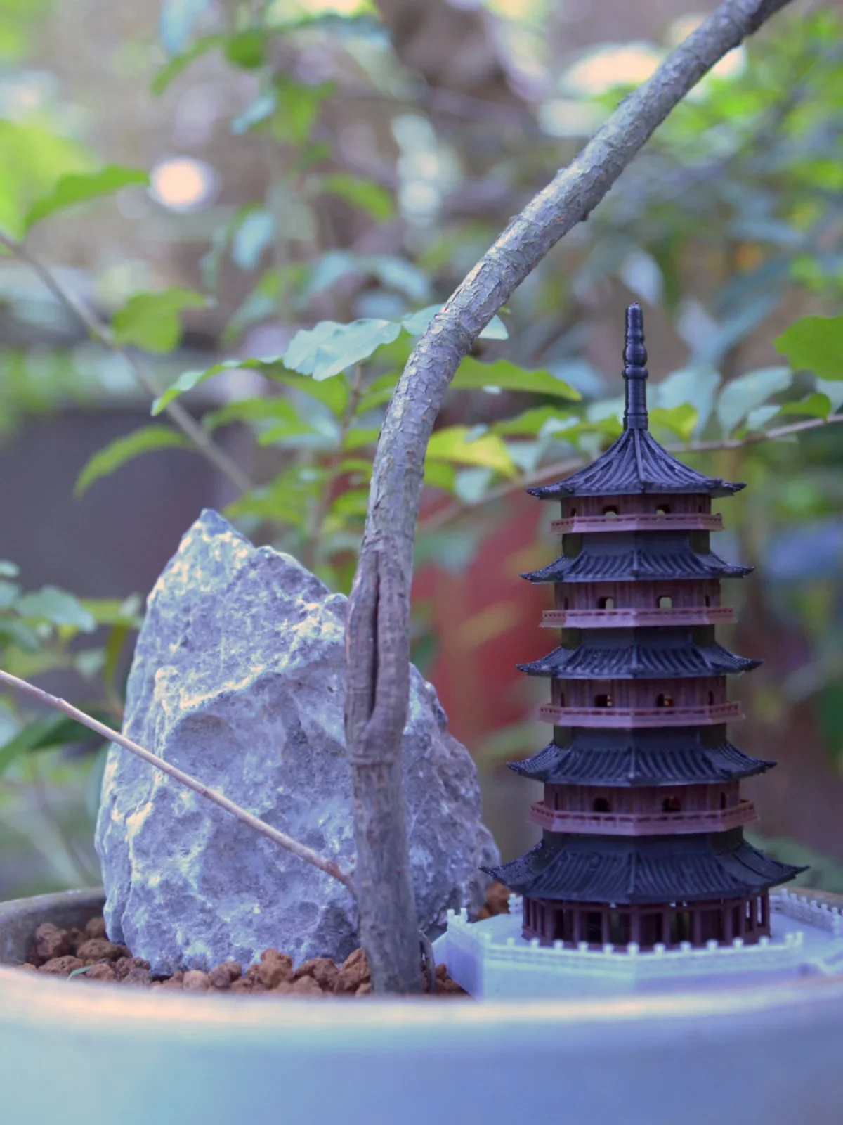 Chinese Ancient Building Leifeng Pagoda Hangzhou West Lake Rockery