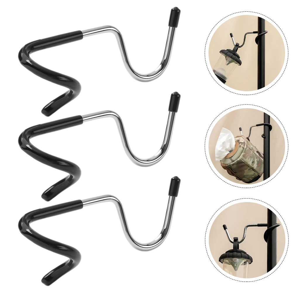 3pcs Camping Light Hooks Multi-Function Steel Spiral Pole Hook Portable Tent Lamp Hanger For Outdoor Camping Hiking Fishing