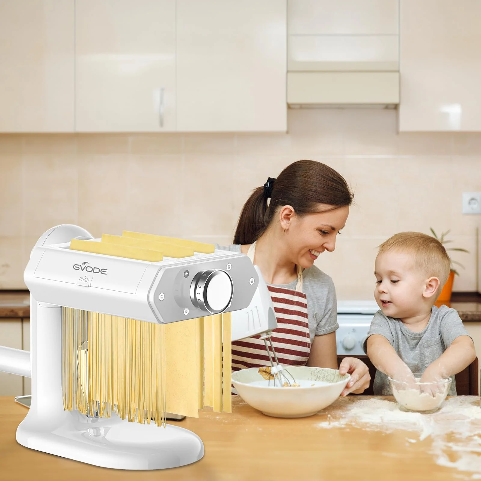 Gvode Pasta Sheet Roller Attachment For KitchenAid Mixers - Stainless Steel, 8 Thickness Settings (0.4-2mm) - View #11