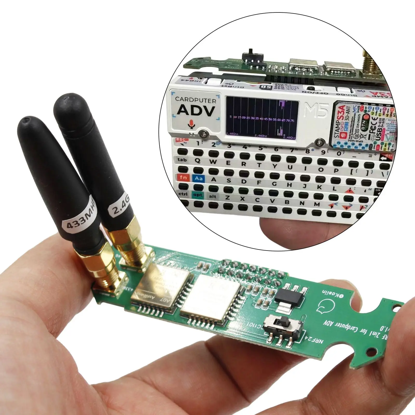 CC1101 & NRF24 2-in-1 ADV RF Testing Module for M5Stack Cardputer SubGHz Transceiver & 2.4G Jammer Works with Bruce Firmware